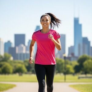 New Balance T-Shirt Womens Size Large Performance Running Hot Pink WRT2320 NEW